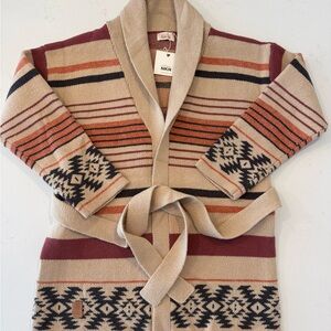 Tan and Black Patterned Women's Sweater